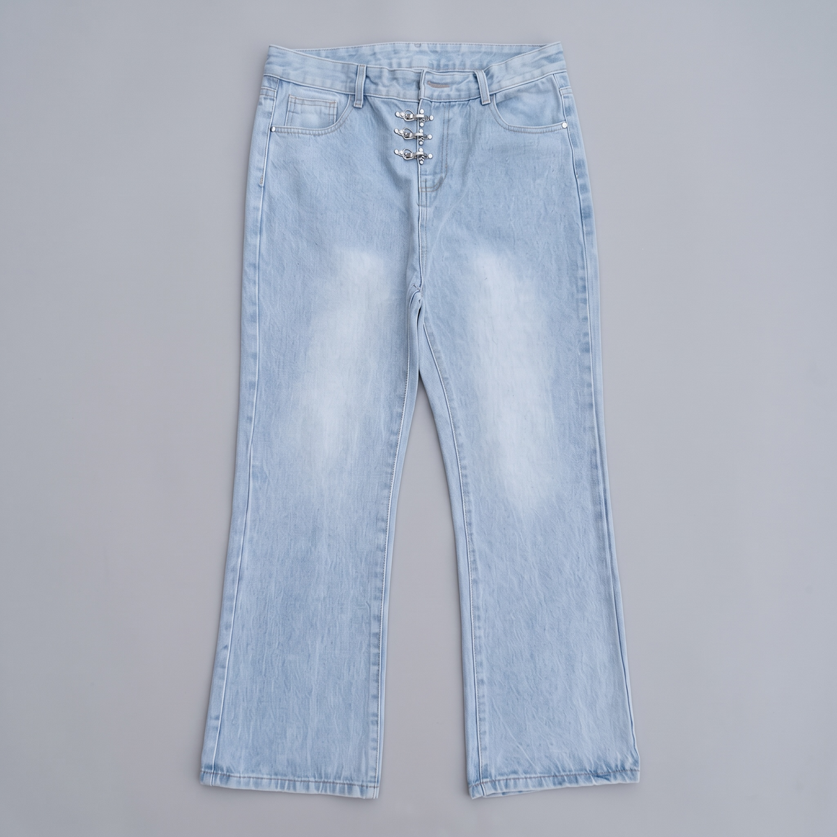 Vintage Wash Hardware Bootcut Jeans