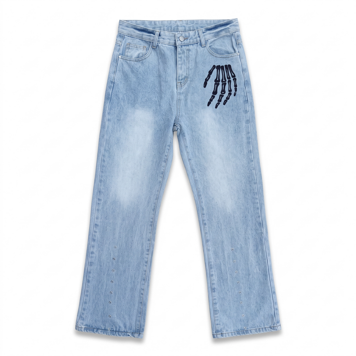 Vintage Wash Wide-Leg Jeans