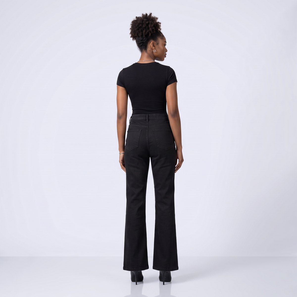 Black Hardware Bootcut Jeans