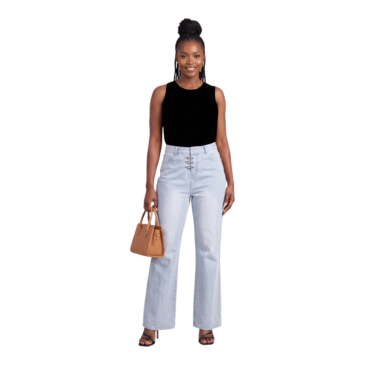 Vintage Wash Hardware Bootcut Jeans